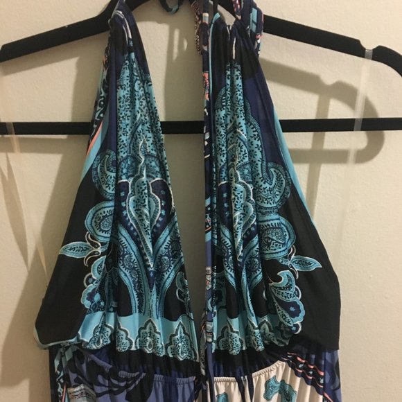 Blue Halter Flare Romper - Size L - Item#41 - Picture 3 of 5